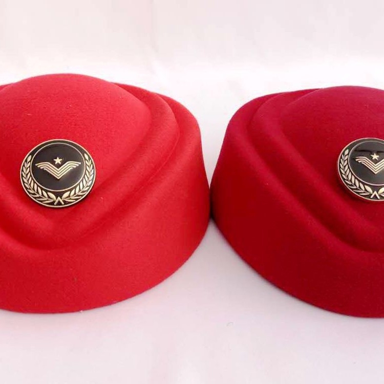 Καπέλο αεροσυνοδού – φελτ από μαλλί, μονοχρωμικός σχεδιασμός, κομψός θόλος, δυνατότητα εκτύπωσης λογότυπου