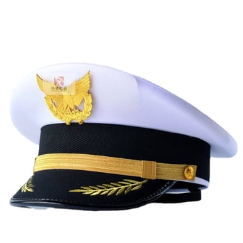 Uniszex repülő kapitány sapka, pamut twill, nagy karimával, hímzett logó