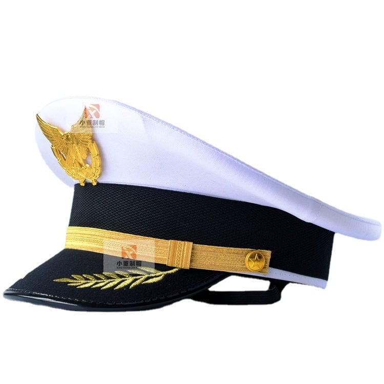 Uniszex repülő kapitány sapka, pamut twill, nagy karimával, hímzett logó