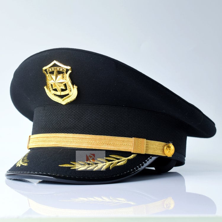 Uniszex repülő kapitány sapka, pamut twill, nagy karimával, hímzett logó