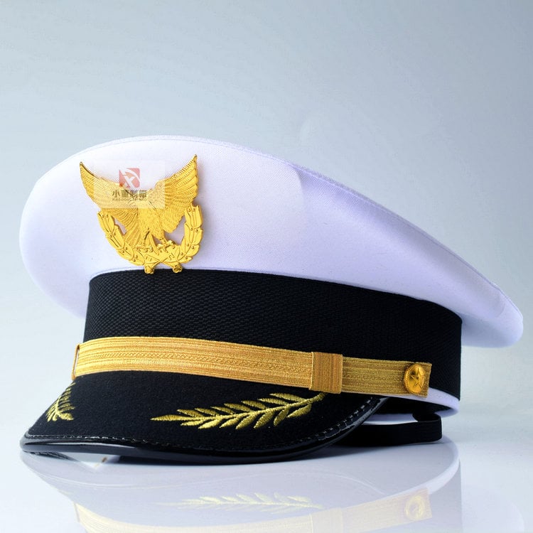 Uniszex repülő kapitány sapka, pamut twill, nagy karimával, hímzett logó