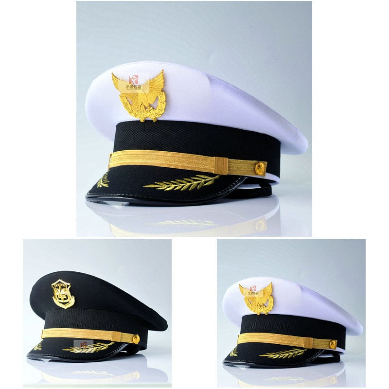 Uniszex repülő kapitány sapka, pamut twill, nagy karimával, hímzett logó