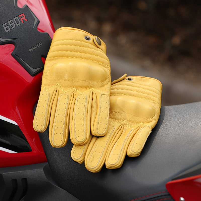 Motociklističke rukavice – Unisex, teleća koža, Harley Retro stil, sve sezone, protuklizne za vožnju na otvorenom