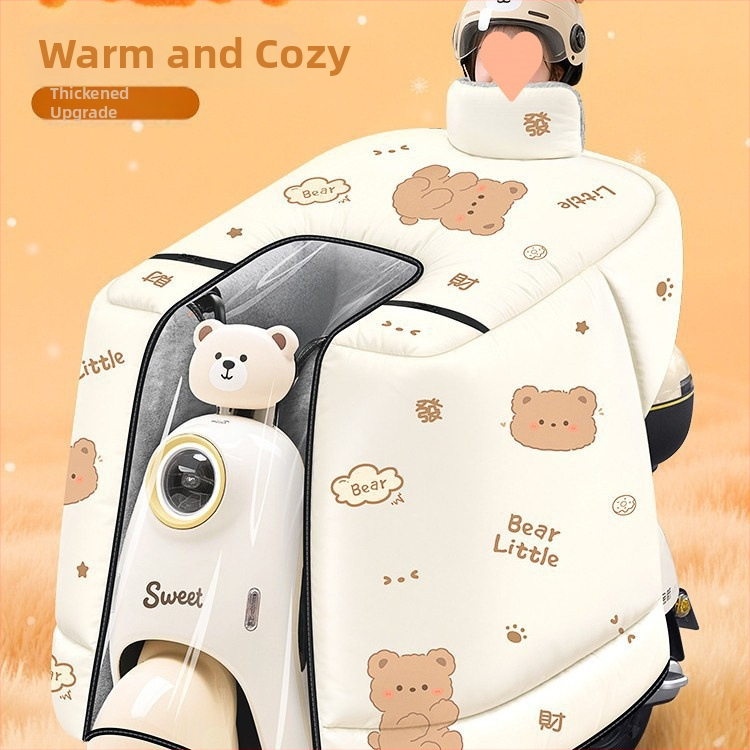 Pelerină anti-vânt pentru motociclete electrice, acoperire completă, fleece de iarnă, țesătură cu proprietăți hidro-rezistente