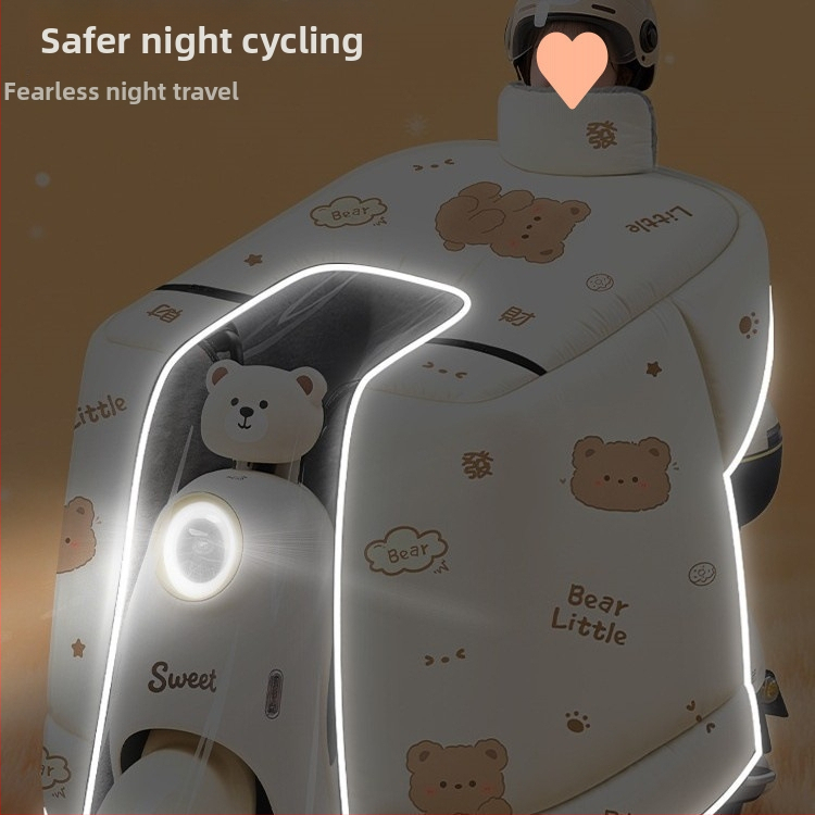 Elektrilise jalgratta tuulekindel kapuuts täispakiga, talvine fleece, veekindel materjal mälu-kangaga