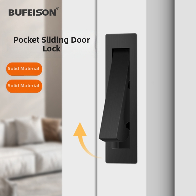 Kišeninių durų rankena — Nerūdijantis plienas, elektroplatuotas paviršius, Modernus minimalistinis stilius, tinka kišeninėms, įmontuotoms ir medinėms durims