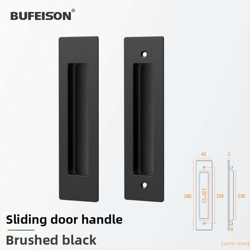 Kišeninių durų rankena — Nerūdijantis plienas, elektroplatuotas paviršius, Modernus minimalistinis stilius, tinka kišeninėms, įmontuotoms ir medinėms durims