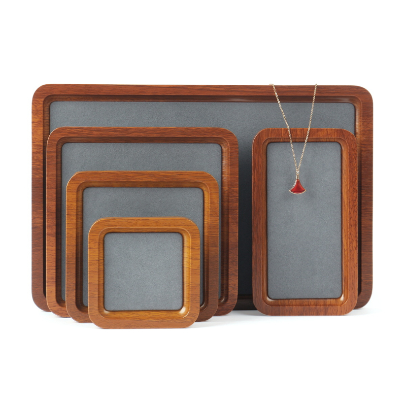Ékszerek kiállítására szolgáló fa tálca, egyszintes, művészi stílus, összeszerelés