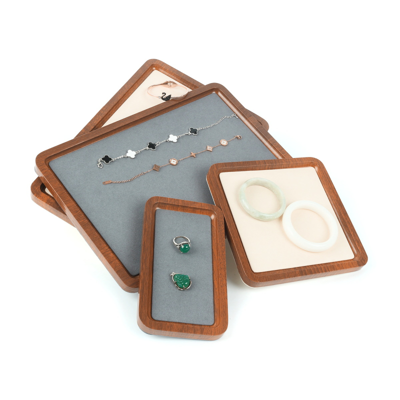 Ékszerek kiállítására szolgáló fa tálca, egyszintes, művészi stílus, összeszerelés