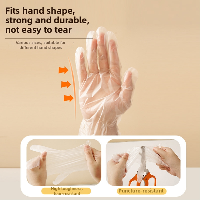 Vienreizējās PE cimdi - biezināti, caurspīdīgi