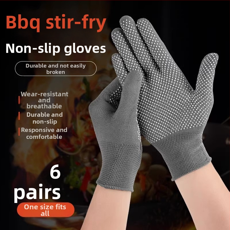 Virtuves cimdi: 6 pāri, neilons, augsta temperatūras izturība, mūsdienīgs minimālisma stils, uzsākts 2024