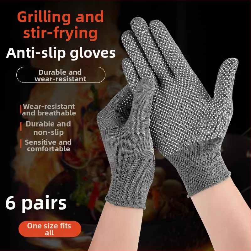 Virtuves cimdi: 6 pāri, neilons, augsta temperatūras izturība, mūsdienīgs minimālisma stils, uzsākts 2024