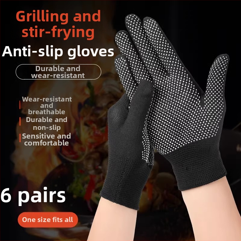 Virtuves cimdi: 6 pāri, neilons, augsta temperatūras izturība, mūsdienīgs minimālisma stils, uzsākts 2024