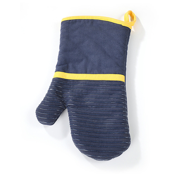 Mikroviļņu silikona cimdi – neslīdoši, biezas, siltuma izolācija, kokvilnas-silikons, svītrainais raksts