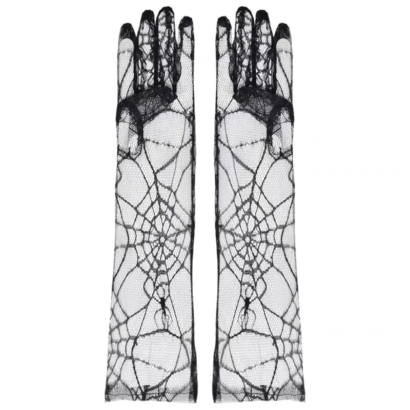 Αντι-UV μανίκια για μπράτσα με σχέδιο ιστού αράχνης, μακριά μανίκια, 100% πολυεστέρας, ύφασμα οξικού οξέος, Γαλλικό ρετρό στυλ, Καλοκαίρι 2023