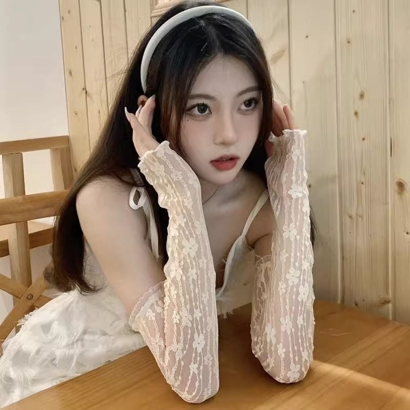 Μανσέτες Προστασίας από τον Ήλιο με Μοτίβο Πεταλούδας, Καλλιτεχνικός Βίντατζ από Δίκτυωτό Πολυεστέρα, Καλοκαίρι 2025 (Δίκτυωτός Πολυεστέρας; Καλλιτεχνικό Βίντατζ; Μοτίβο Πεταλούδας; Καλοκαίρι 2025)