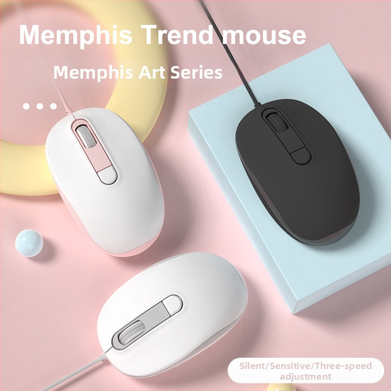 Tyli laidinė optinė pelė USB, 2 mygtukai