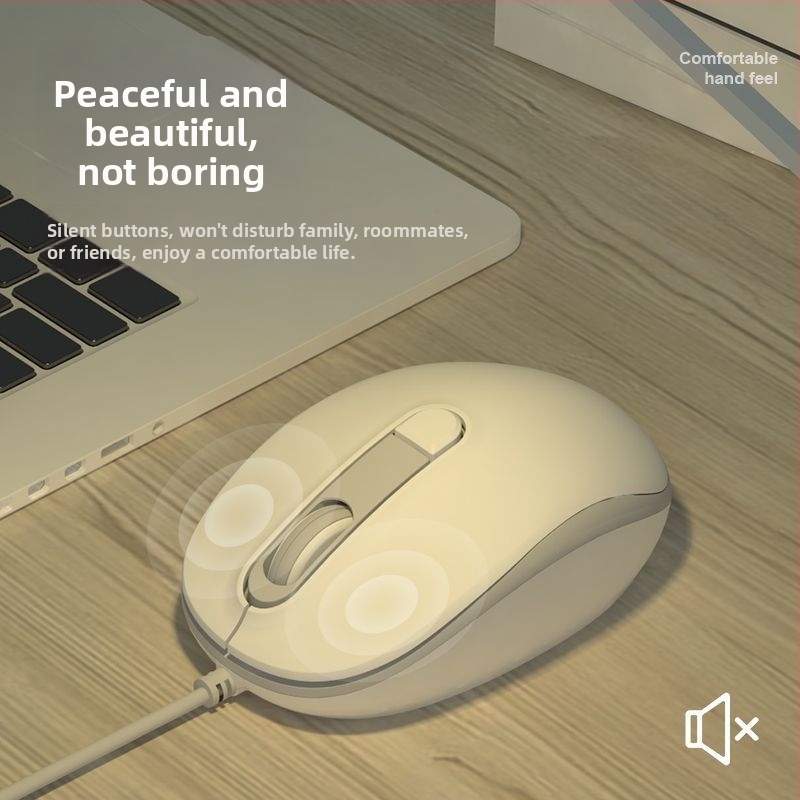 Vaikne juhtmega optiline hiir USB, 2 nuppu