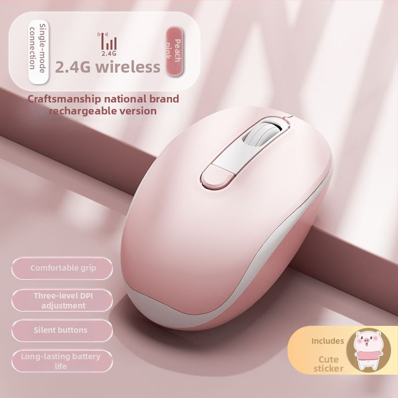 Tyli laidinė optinė pelė USB, 2 mygtukai