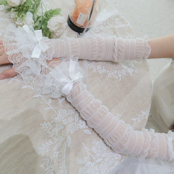 Nėrinių UV apsaugos rankovė, Korėjos stiliaus saldus Lolita tinklas – Audinys: nailonas >96%, Sudėtis: nailonas, Pavasaris 2025