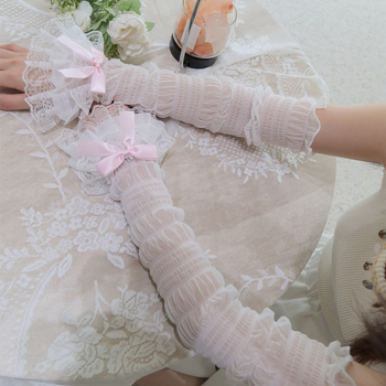 Nėrinių UV apsaugos rankovė, Korėjos stiliaus saldus Lolita tinklas – Audinys: nailonas >96%, Sudėtis: nailonas, Pavasaris 2025