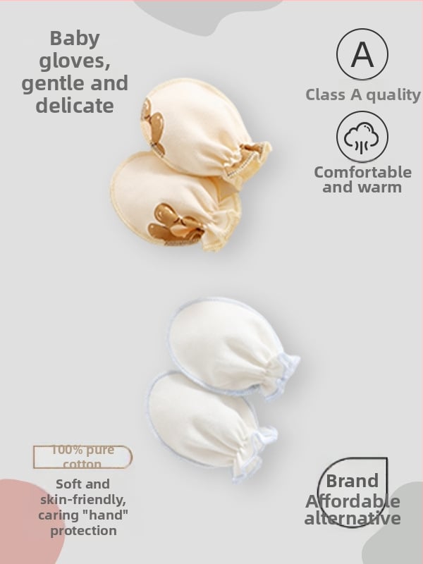 Beileyi Бебешки ръкавици – памук, карикатурен стил, клас А, за новородени 0–1 г