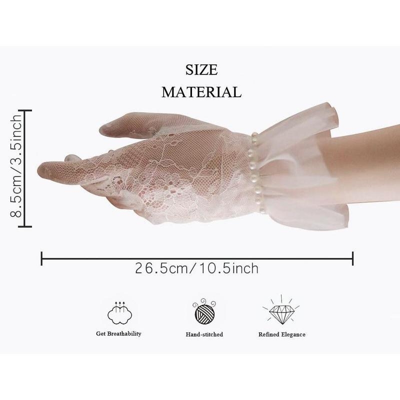 Muške čipkaste mrežaste kratke rukavice s tylom na rubu za vjenčanje, zadržavaju toplinu, proljeće 2021