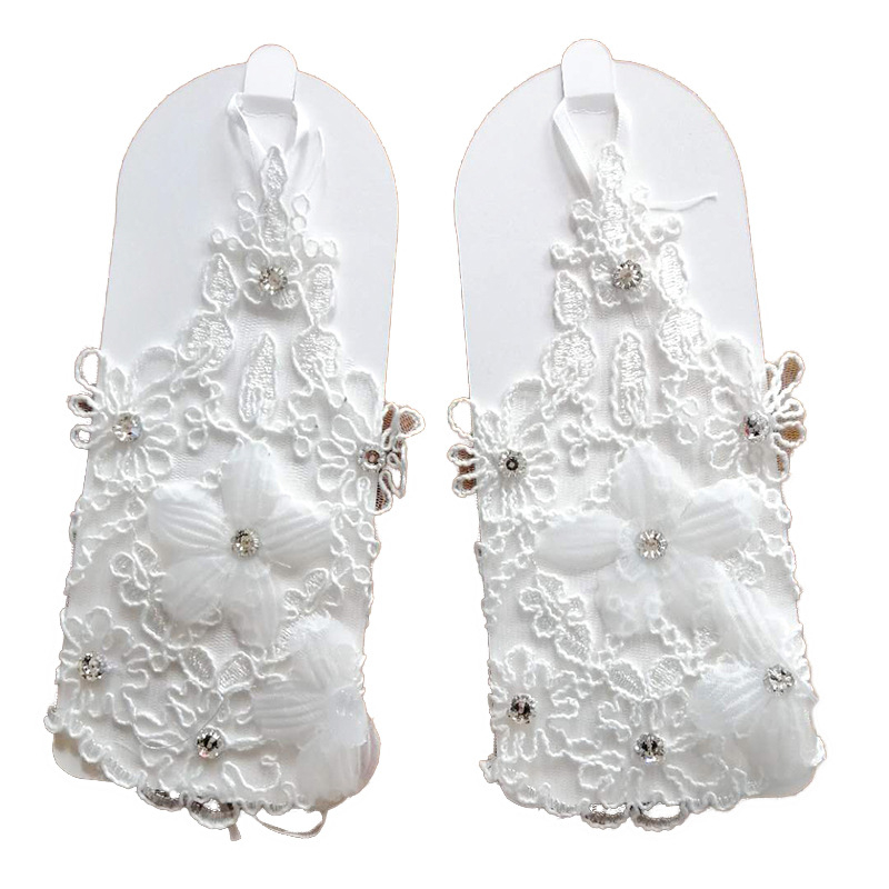 Ženske rukavice s kratkim prstima, čipkasta izvezenost, dekorativne, za sve sezone, proljeće 2021