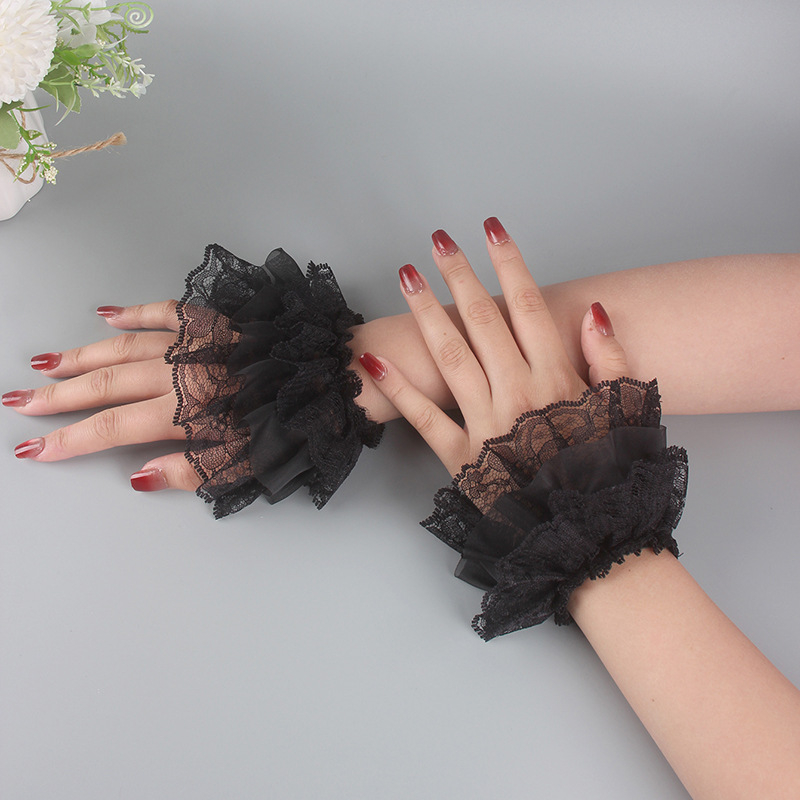 Ženski Lolita rukavi za nadlakt – Višeslojna čipka, Prekrivanje ožiljaka, Za plesne nastupe, Za sve sezone