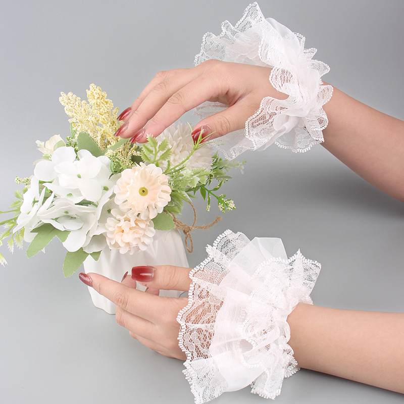 Ženski Lolita rukavi za nadlakt – Višeslojna čipka, Prekrivanje ožiljaka, Za plesne nastupe, Za sve sezone