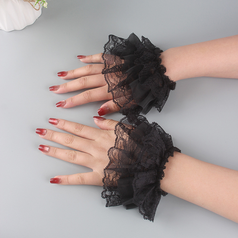 Ženski Lolita rukavi za nadlakt – Višeslojna čipka, Prekrivanje ožiljaka, Za plesne nastupe, Za sve sezone