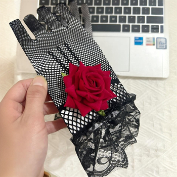 Egzotične rukavice od mrežaste čipke za žene – dekorativne, za sve sezone