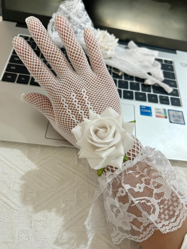 Egzotične rukavice od mrežaste čipke za žene – dekorativne, za sve sezone