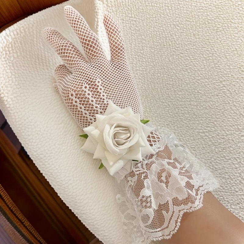 Egzotične rukavice od mrežaste čipke za žene – dekorativne, za sve sezone