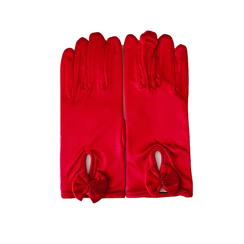 Mănuși de mireasă din satin elastic cu fundă – accesoriu elegant de decor (Material: Satin; Stil: Fundă, Elegant; Funcție: Decorare; Sezoane: Toate anotimpurile)
