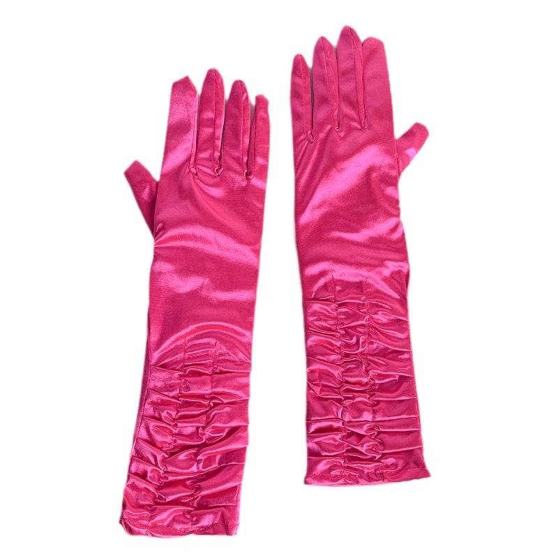 Satenske dekorativne rukavice s dijamantima u obliku srca, originalni dizajn, srednjedugi prsti, za žene