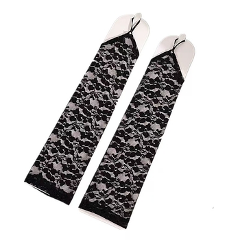 Duge vjenčane rukavice s polu prstom, prozračne, 100% Spandex