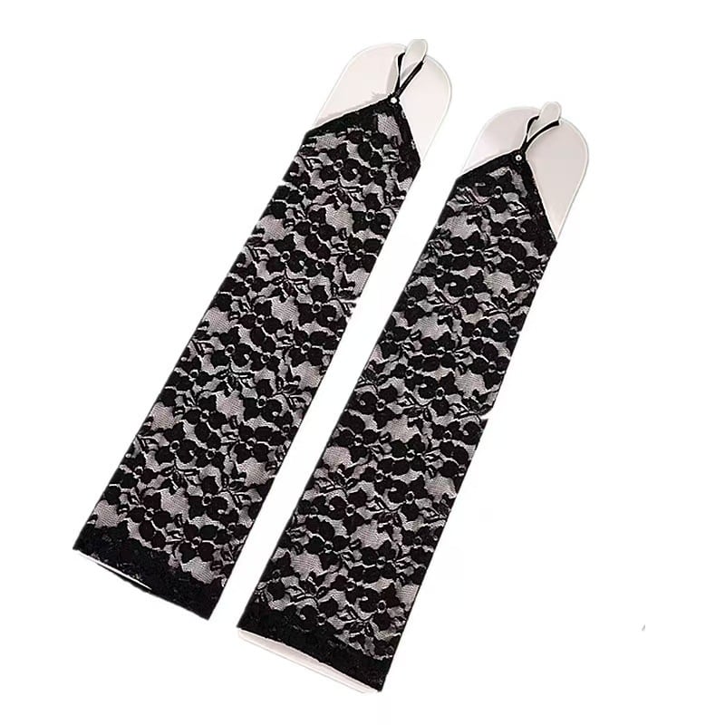 Duge vjenčane rukavice s polu prstom, prozračne, 100% Spandex