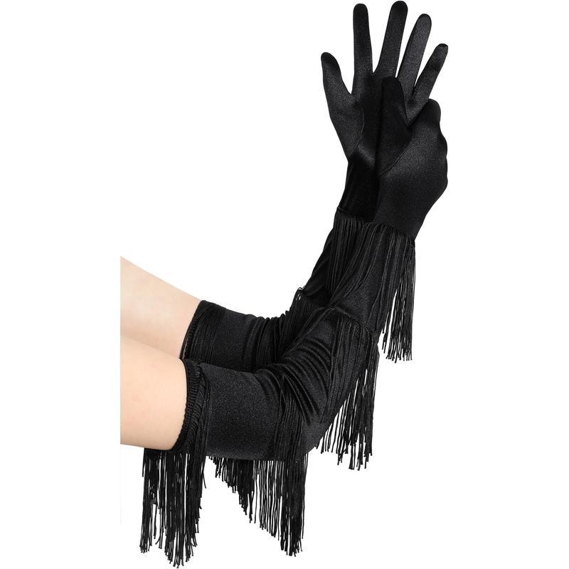 Muške duge operne rukavice sa satininskim resicama, do lakta, proljetno grijanje