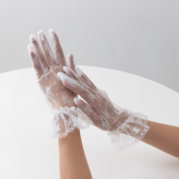 Čipkaste vjenčane rukavice — elegantne ženske rukavice za vjenčanje, zaštita od sunca, poliester, rukavice s prstima, sve sezone