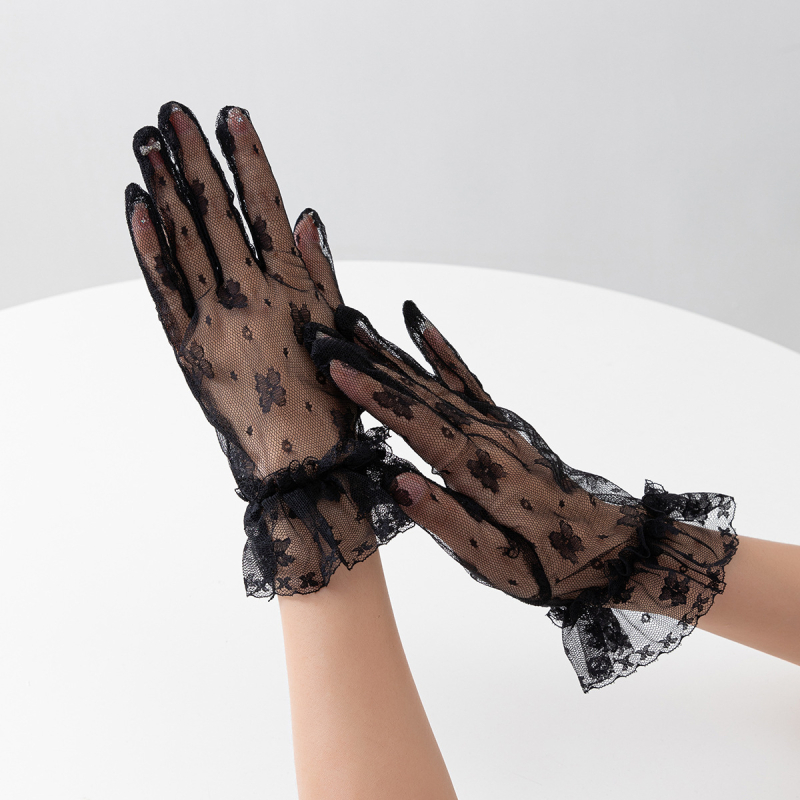 Čipkaste vjenčane rukavice — elegantne ženske rukavice za vjenčanje, zaštita od sunca, poliester, rukavice s prstima, sve sezone