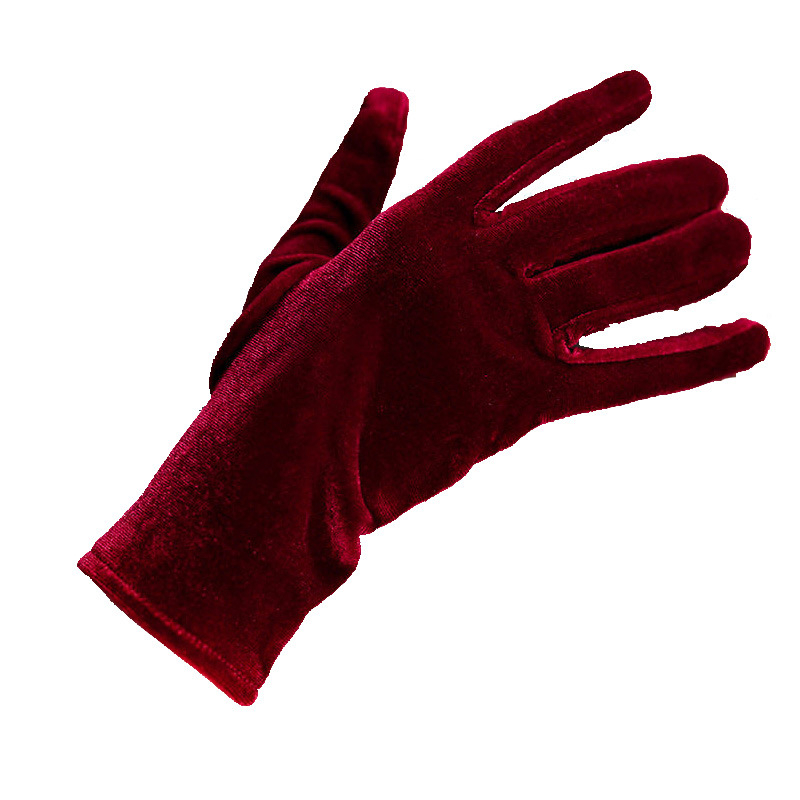 Булчински кадифени ръкавици и къса френска сатенена рокля – винтидж стил Хепбърн за жени