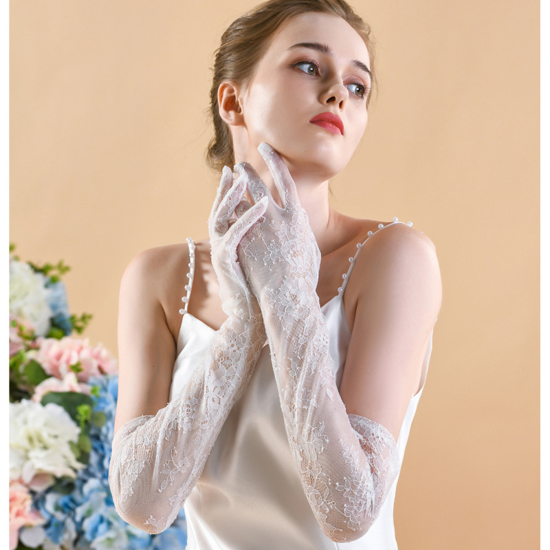 Vjenčane čipkaste rukavice, dugi stil, čipka, dekorativno za žene, jesensko 2022 izdanje