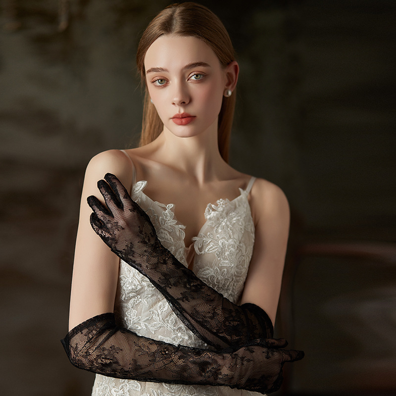 Vjenčane čipkaste rukavice, dugi stil, čipka, dekorativno za žene, jesensko 2022 izdanje