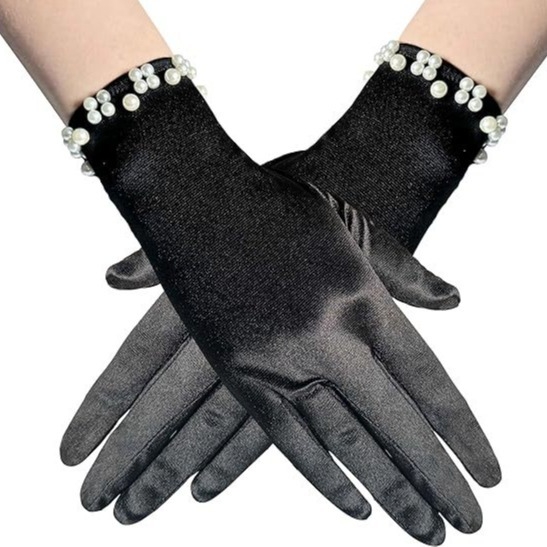 Vjenčane rukavice s bisernim perlama, saten, originalni dizajn