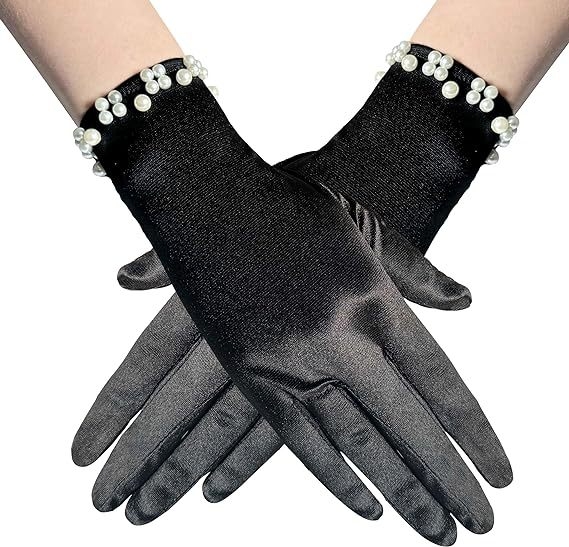 Vjenčane rukavice s bisernim perlama, saten, originalni dizajn