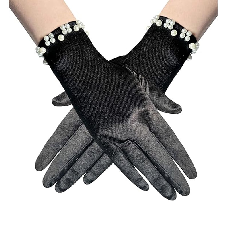 Vjenčane rukavice s bisernim perlama, saten, originalni dizajn