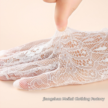 Trumpas nėrinių nuotakos pirštinės su blakstienos krašteliu – dekoratyvinės, visiems metų laikams, kodas G1118