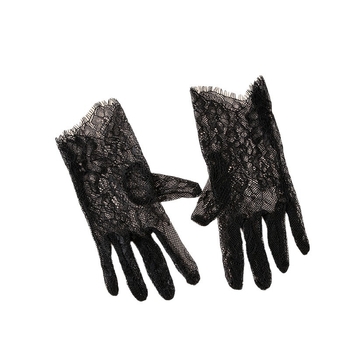 Trumpas nėrinių nuotakos pirštinės su blakstienos krašteliu – dekoratyvinės, visiems metų laikams, kodas G1118