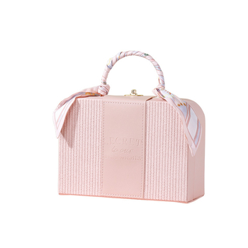 Hui Chu PU ādas kosmētikas soma ar pārnēsājamu dizainu - dāvanu iepakojums, iekļauts zīda šalle